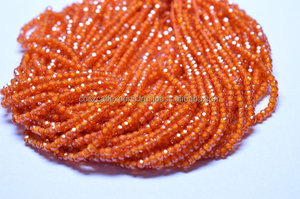 ลูกปัดกลมอัญมณีทรงหลวมขนาด3มม. ทำจากเพทายธรรมชาติสีส้มเหลี่ยมเพชรพลอย - Product Image 3