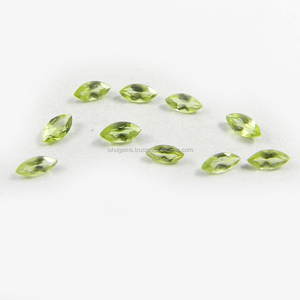 10 Uds AA calidad Natural peridoto Marquesa corte piedras preciosas 0,9 Cts 2x4mm verde suelto para joyería IG2651 - Product Image 1