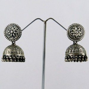 Amazing Plain Silver 925 Sterling Silver Christian Bohemian Style Huggie Earrings Jhumka Shape Indian Design Women Party Gift - Product Image 6
