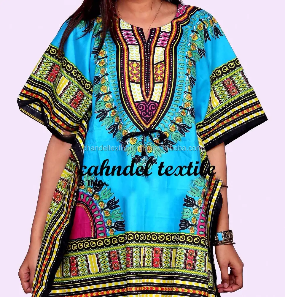 African Women Kaftan Caftan Dress Dashiki Vintage Boho Maxi Gown one size shirt Dashiki cotton wax fashion Art