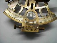 Antique Brass Nautical Sextant with Wooden Box