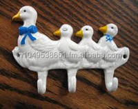 OMG Industries Crochet mural à tête de canard en laiton antique Crochet mural en fonte noir pour chapeau et manteau Crochet à double plafond