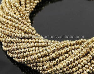 Perles de pyrite dorée cristaux à facettes pierres de guérison pour la fabrication de bijoux exportations Coszcatl certifiées par des tiers - Product Image 6