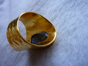 Anillo de Plata de Ley 925 con labradorita azul, joyería con relleno de oro y plata - Product Image 5