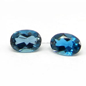 Pierre précieuse naturelle Topaze Bleue de Londres de forme ovale exclusive de 5x7 mm, 1 carat, IG4142 - Product Image 2