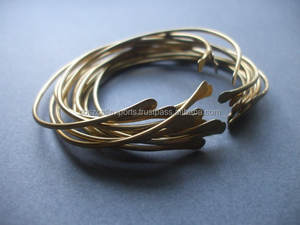 Vintage Sexy Bohemian <b>Gold</b> Plated Cuff <b>Bracelet</b> Smooth Skinny Oval Stacking Bangles Floating Pearl Bridal Jewelry Perfect Gift - Product Image 4