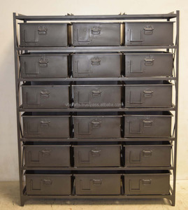 Industriel Antique Style Américain Métal Fer Multi Tiroirs Atelier Entrepôt Magasin De Détail Maison Cuisine Salon Armoire - Product Image 5