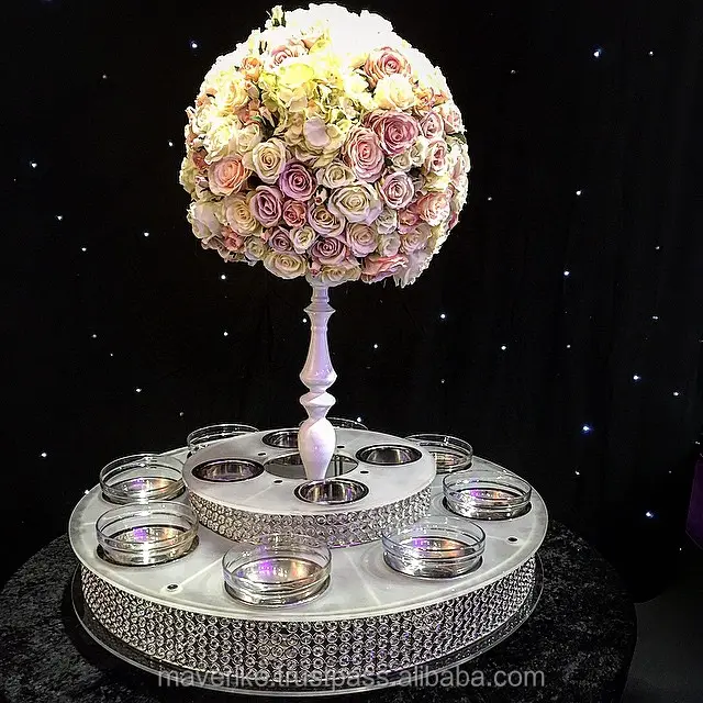 Crystal Lazy Susan Met Middelpunt Elegantie Metalen Kraft Klassieke Kristallen Kroonluchter Kara Hi Stand Voor Hotels Banqueting Bruiloft