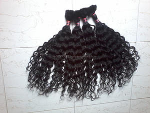 Indian RAW Bulk Curly Remy Hair Cabello humano sin procesar para trenzas - Product Image 4