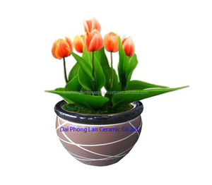 Grossistes saigon à la main d'intérieur en céramique pot de fleur émaillé - Product Image 6