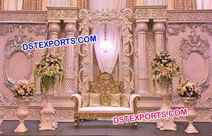 Conjunto de paneles dorados para decoración de escenario, Set de escenario con temática de pavo real para recepción de escenario, boda asiática - Product Image 4