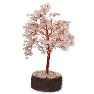 Árbol de cobre con gema tallada a mano, árbol de cuarzo rosa, Ágata Feng Shui, 7903232, árbol-059 - Product Image 1