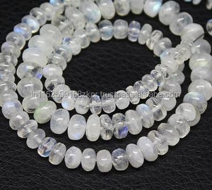 Natural Blue Moonstone Smooth Rondelle Venta al por mayor Cuentas de piedras preciosas Strand a precio de fábrica de proveedor de piedras semipreciosas - Product Image 2