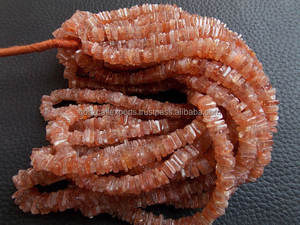 Nouvel arrivage de perles en forme de Heishi en cristal fin 6X5 MM pierre de soleil orange prix de gros pour la fabrication et la conception de bijoux - Product Image 5