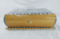 Boîte à bijoux en bois égyptien ZAHEREEN J46 avec mosaïque en nacre égyptienne, style Bombe Bombay