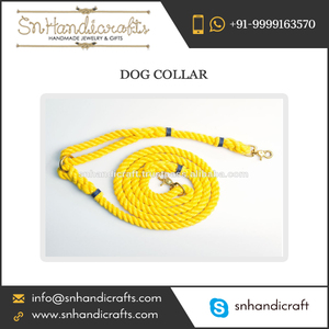 Cotton Nautical Rope Dog Collar Yellow Colour for Bulk Purchase - Product Image 1