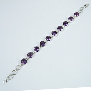 Bracelets en argent sterling 925 avec améthyste de couleur violette, style bohème, perles, bijoux faits à la main en pierres précieuses pour les occasions de mariage - Product Image 5