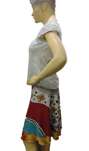 Falda MIDI con estampado floral indio largo de algodón ecológico para mujer, gasa envolvente drapeada, delantal étnico lavable Natural - Product Image 6