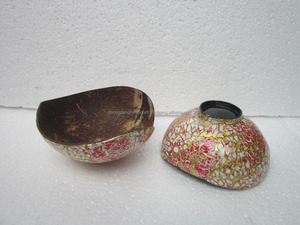 Nouvelle conception de bol en noix de coco Art Déco avec incrustation de coquille d'œuf à l'extérieur, finition écologique, fabriqué au Vietnam pour la décoration de Noël à la maison - Product Image 2