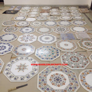 Grandes Tables à café et à manger en marbre incrusté - Product Image 1