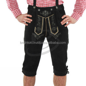 Lederhosen-pantalón corto de cuero de vaca para hombre, personalizado, de cuero de vaca alemán, a juego, precio al por mayor - Product Image 1