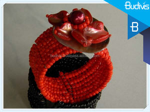 Gros Tour De Cou Perlé Bracelets avec Coquille Fleur 100% Bracelets faits à la main Bali indonésie - Product Image 5