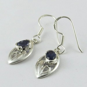 Pendientes de Aro Bohemia Marquise con Iolita para Mujer, Joyas Shri Ashapura, Plata de Ley 925, Última Moda - Product Image 3