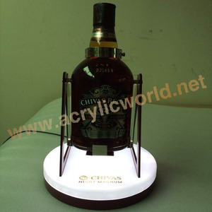 Présentoir lumineux LED personnalisé en acrylique pour bouteilles de vin / Présentoir à spiritueux pour bureau et bar – Options de couleur Pantone - Product Image 3