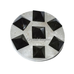 Crystal Quartz With Black Tourmaline Pyramids - Product Image 1
