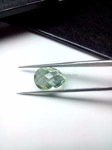 Atractiva piedra de amatista verde en forma de pera con corte briolette de 8*12 mm para la creación de joyería y regalos atractivos. - Product Image 3