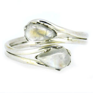 แหวนพลอยมูนสโตนสีรุ้งแหวนเงินสเตอร์ลิง925ธรรมชาติคุณภาพดีที่สุดพร้อมแหวนแฟชั่นชุบเงินสำหรับผู้หญิง - Product Image 2