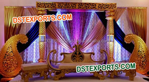 Escenario de cristal de fibra moderno para bodas indias, decoración de escenario de boda iluminada majestuosa - Product Image 3