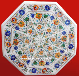 Table blanc incrustée, Table de qualité supérieure - Product Image 1