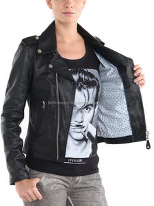 Women's Black Genuine Leather Motorcycle Jacket <b>Quilted</b> Breathable Elegant Warm Stylish Durable Autumn Winter Outerwear for All - Product Image 3