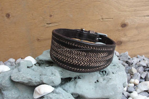 Collier de chien à motif solide de Style occidental fait à la main en cuir durable avec décoration en dentelle pour l'entraînement des animaux de compagnie-Accessoire en gros - Product Image 2