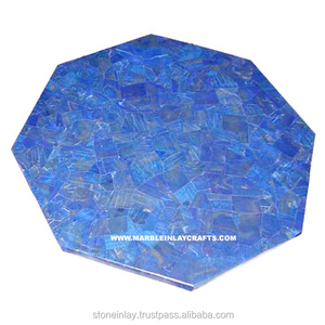 ทำด้วยมือกึ่งมีค่า Lapis Lazuli หินแปดเหลี่ยมตารางด้านบน - Product Image 1