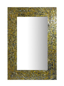 HT3138 Antique Round Wood Decorative <b>Mirror</b> Frame with Mother of Pearl <b>Shell</b> Inlay Ha Thai Lacquer Factory Product - Product Image 4