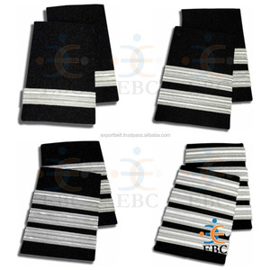 Charreteras de poliéster/algodón hechas a mano OEM, correas suaves para personal de Cubierta de tierra, 4-1 barras, rayas doradas, alambre de lingotes negro/azul oscuro - Product Image 2