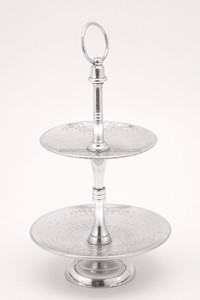 ขาตั้งเค้กตกแต่งงานปาร์ตี้รายการแห้งตกแต่งที่ขายดีที่สุดขาตั้งเค้กอลูมิเนียมฐานโลหะสีเงินบ้านแต่งงาน - Product Image 2