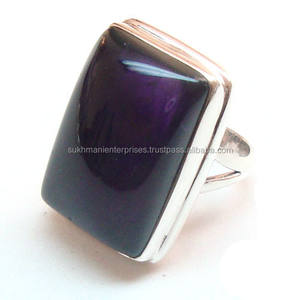Anillo de piedras preciosas de amatista, joyería de plata 925, venta al por mayor - Product Image 1