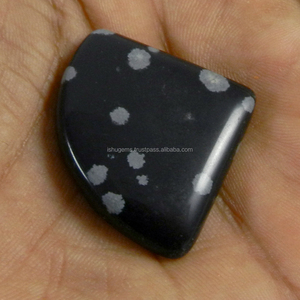 Obsidienne flocon de neige naturelle 4,10 g, cabochon fantaisie 29x28 mm, pierre précieuse en vrac pour la création de bijoux - Product Image 3
