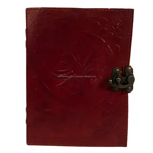 Luna hadas Wicca diario de cuero hecho a mano Libro de las sombras de diario 2 C bloqueo libro