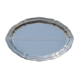 Silver Plated Eco-Friendly <b>Round</b> Custom Size <b>Serving</b> <b>Tray</b> for Home Hotel & Restaurant Use - Product Image 1