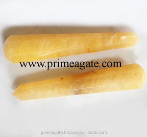 Natural Yellow Aventurine Faceted Massage <b>Wand</b> | <b>Crystal</b> Healing Tool for Reiki, Chakra & Energy Balance | Prime Agate Exports - Product Image 3