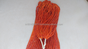Cuentas Redondas Facetadas de Cornalina Naranja Natural AAA de 2 mm, Coszcalt Exports India - Product Image 3