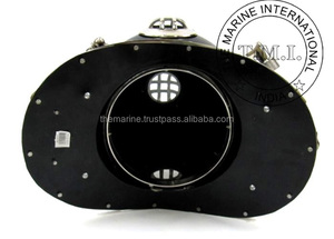 Casco DE BUCEO náutico negro y cromado para buzos marinos de mar profundo, casco de buceo de 18 pulgadas para decoración de oficina y regalo - Product Image 5