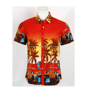 เสื้อชายหาดผ้าโพลีเอสเตอร์พิมพ์ซับลิเมชันทรงพอดีตัวเสื้อเชิ้ตผ้าโพลีเอสเตอร์สำหรับผู้ชาย - Product Image 2