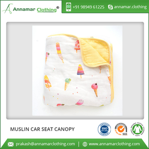 Custom Logo 100% Organic Cotton Baby Car Seat Cover - Product Image 6