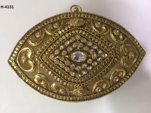 H4230 Ladies Gold <b>Silver</b> Evening Bags Handmade Metal Clutch with Beaded Tote Patterned Purse Online Shopping in India - Product Image 2
