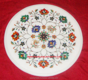 ชั้นสูงหินอ่อนที่ทำด้วยมืออัญมณีฝังตารางท็อปส์ - Product Image 1